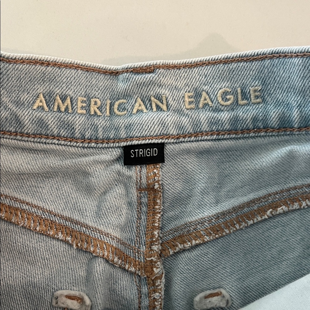 American Eagle Outfitters Ripped Light Blue Jean Shorts - Picture 5 of 7